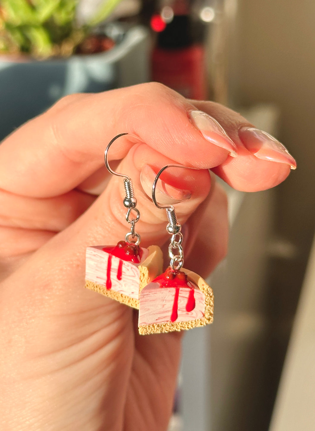 Cherry cheese cake earrings