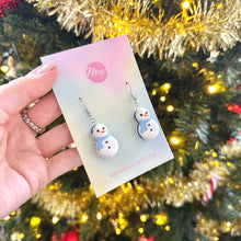 Load image into Gallery viewer, Snowman macarons earrings
