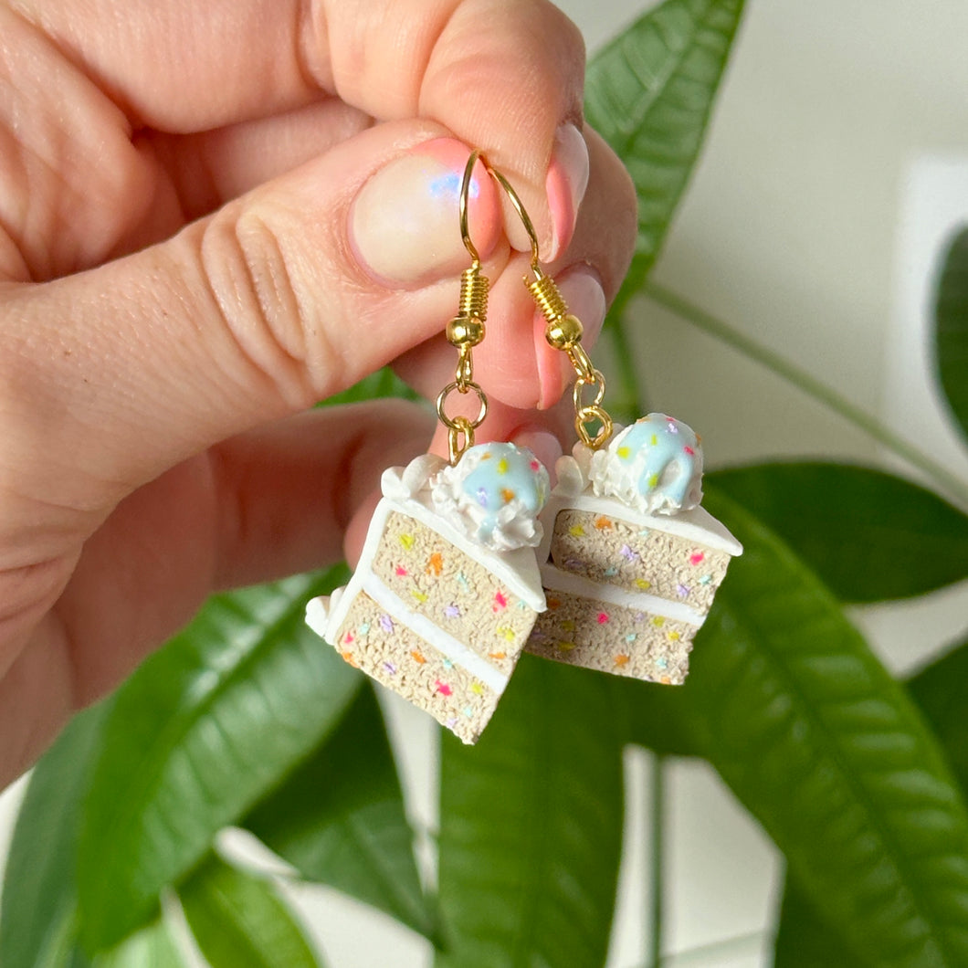 Confetti ice cream cake earrings