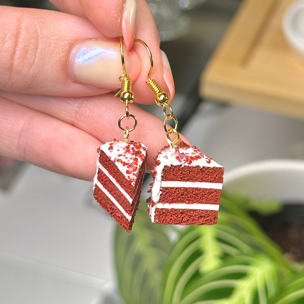 Red velvet cake earrings