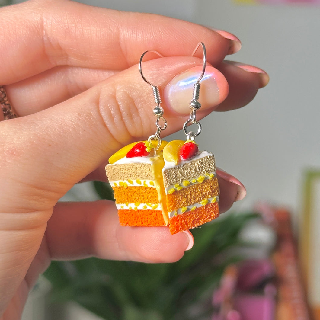 Mango cake earrings