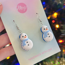 Load image into Gallery viewer, Snowman macarons earrings
