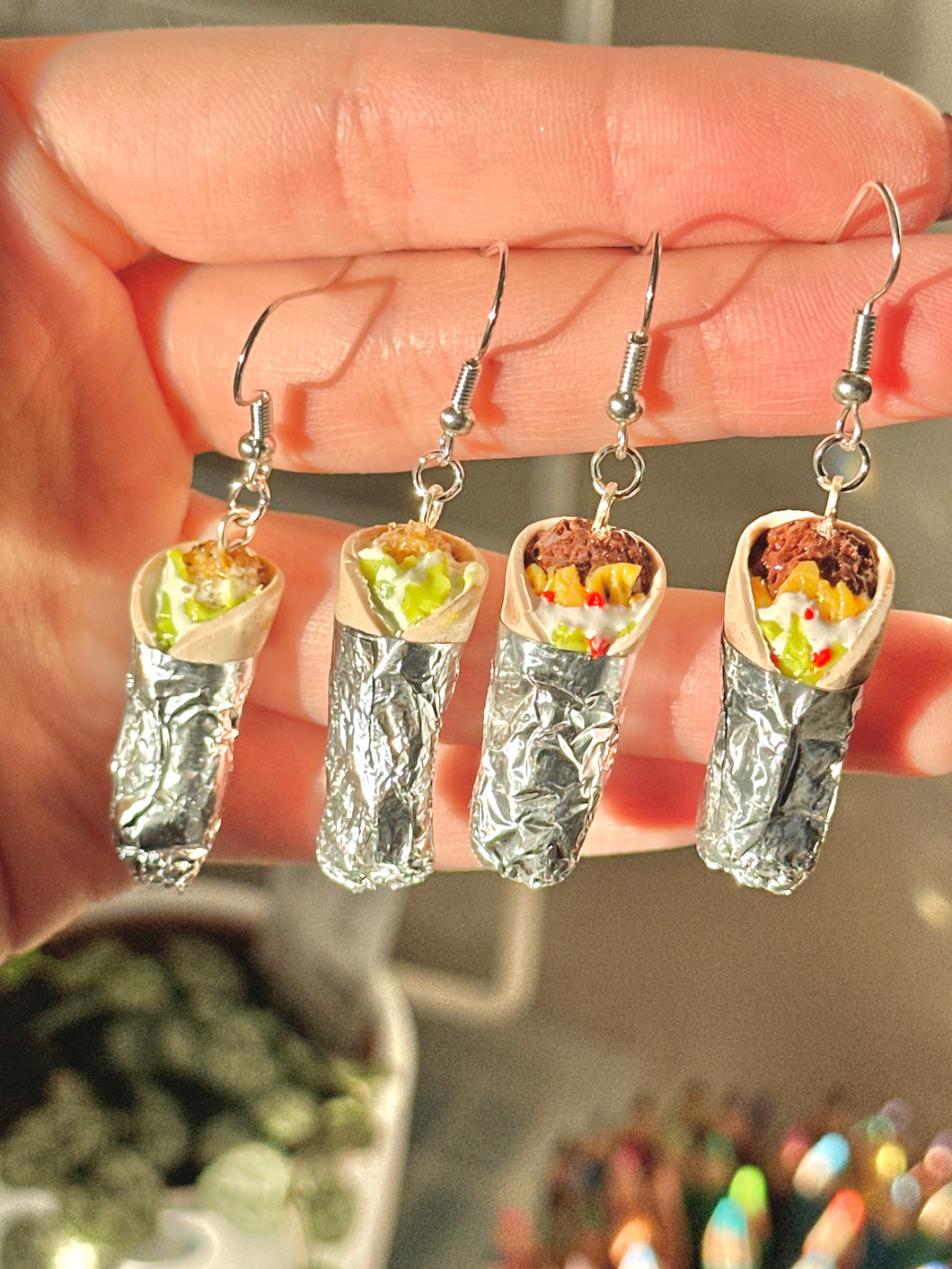 Crispy chicken wrap earrings