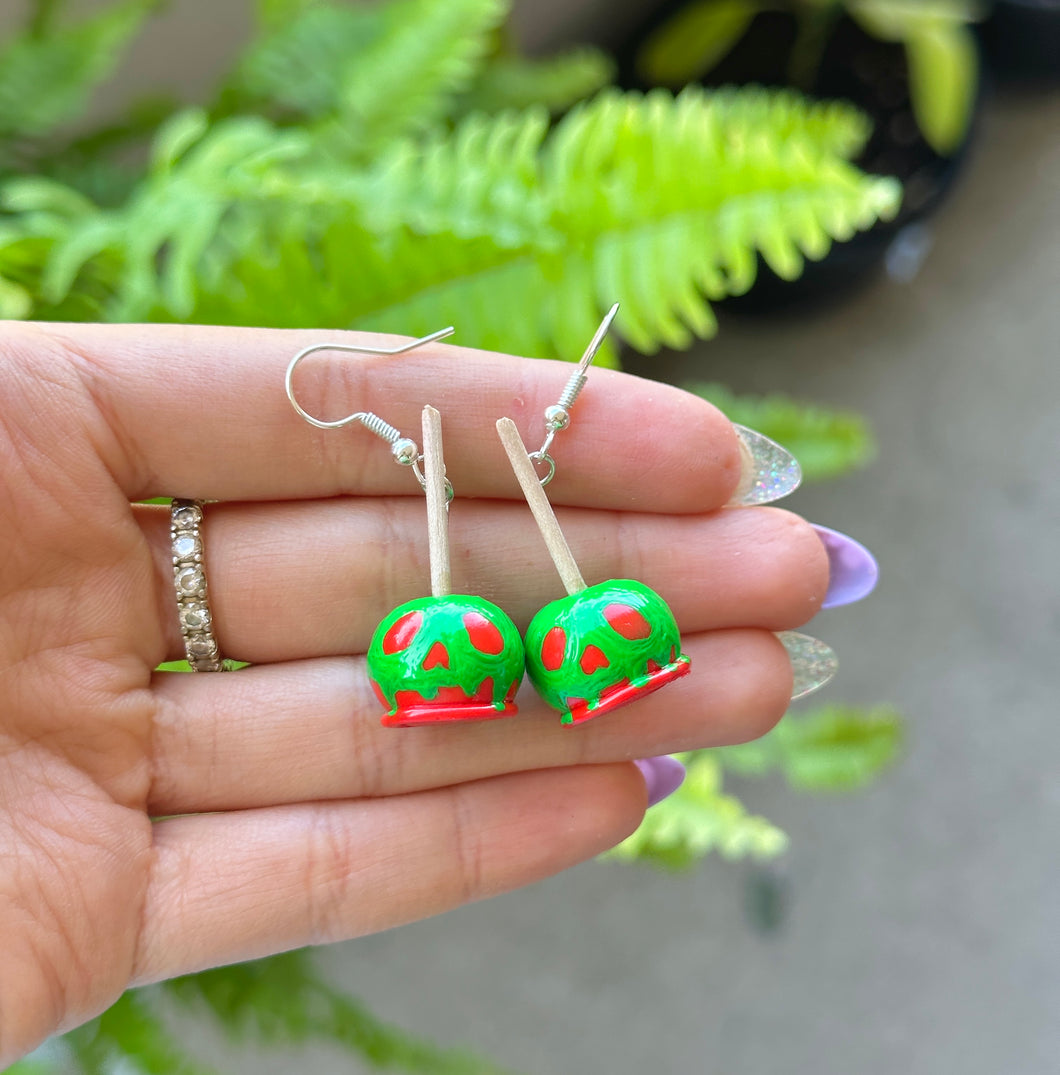 Poison candy apple earrings