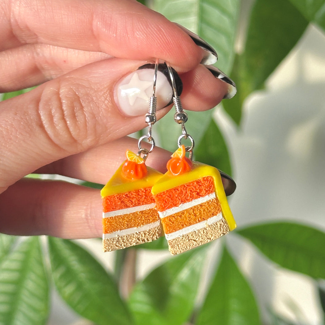 Orange cake earrings