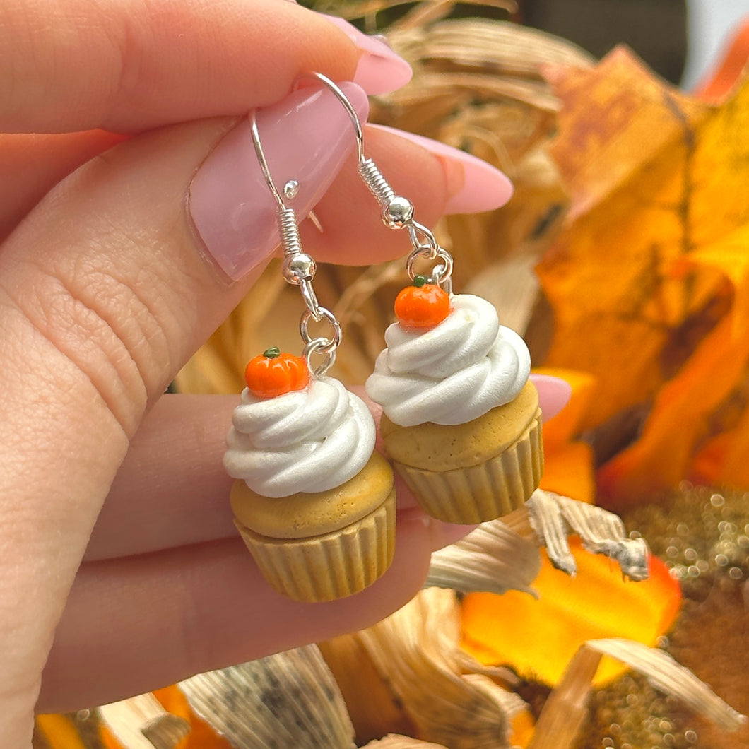 pumpkin cupcake earrings