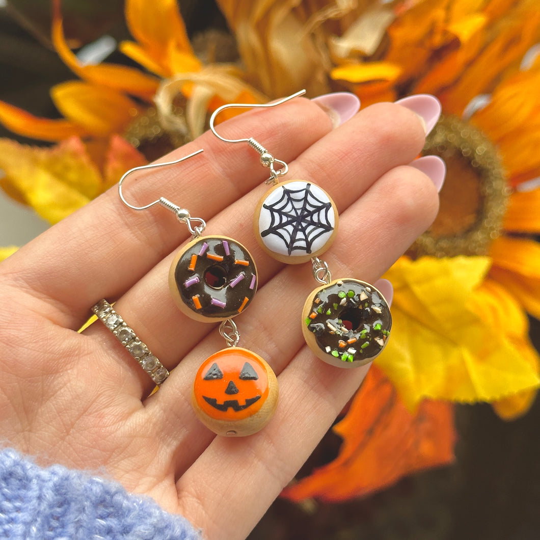 Halloween donut earrings