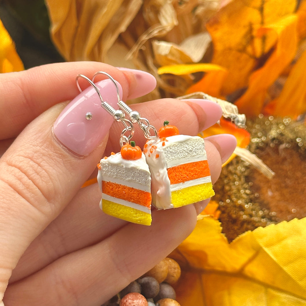 Halloween cake slice earrings