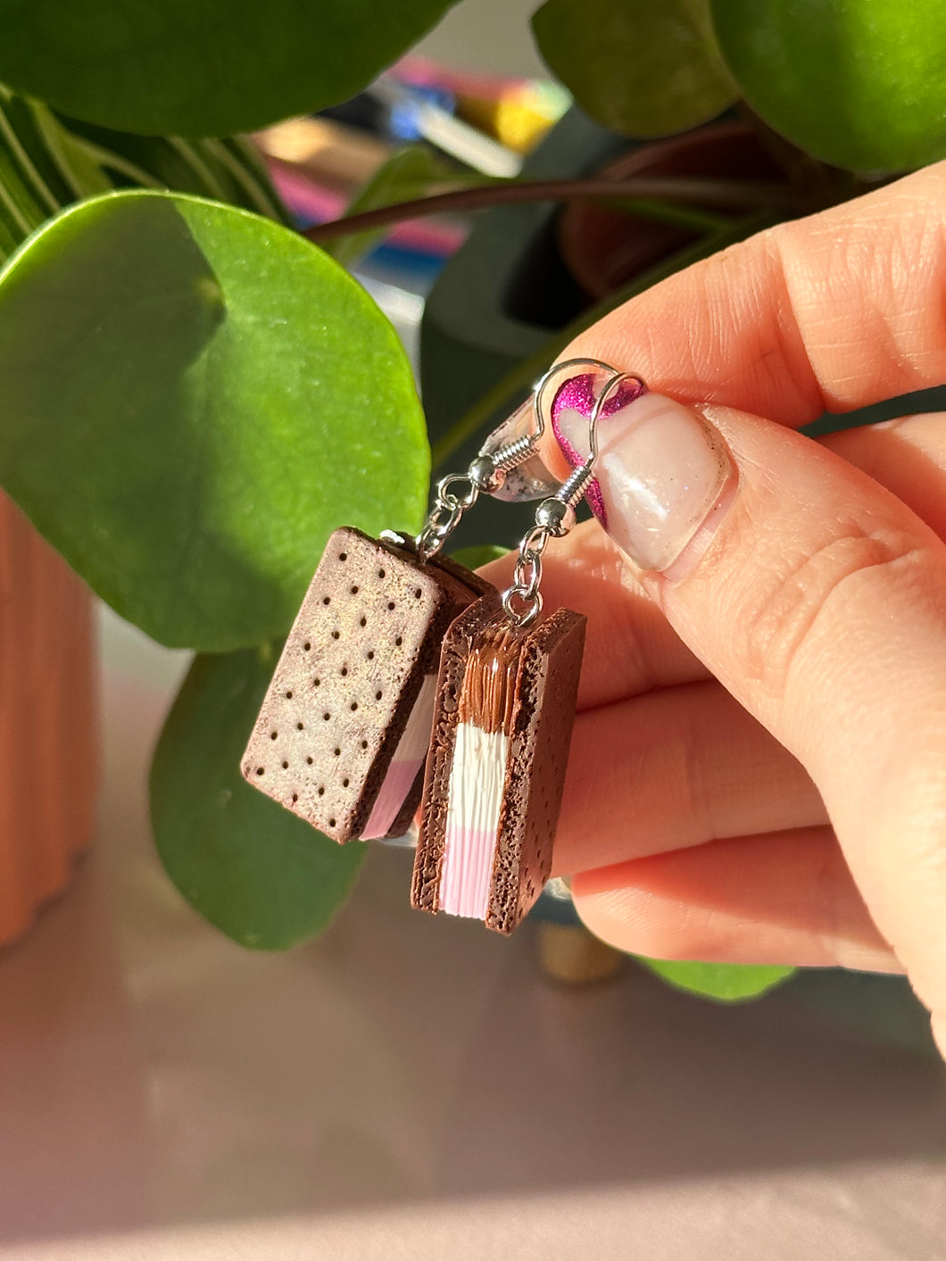 Ice cream sandwich earrings