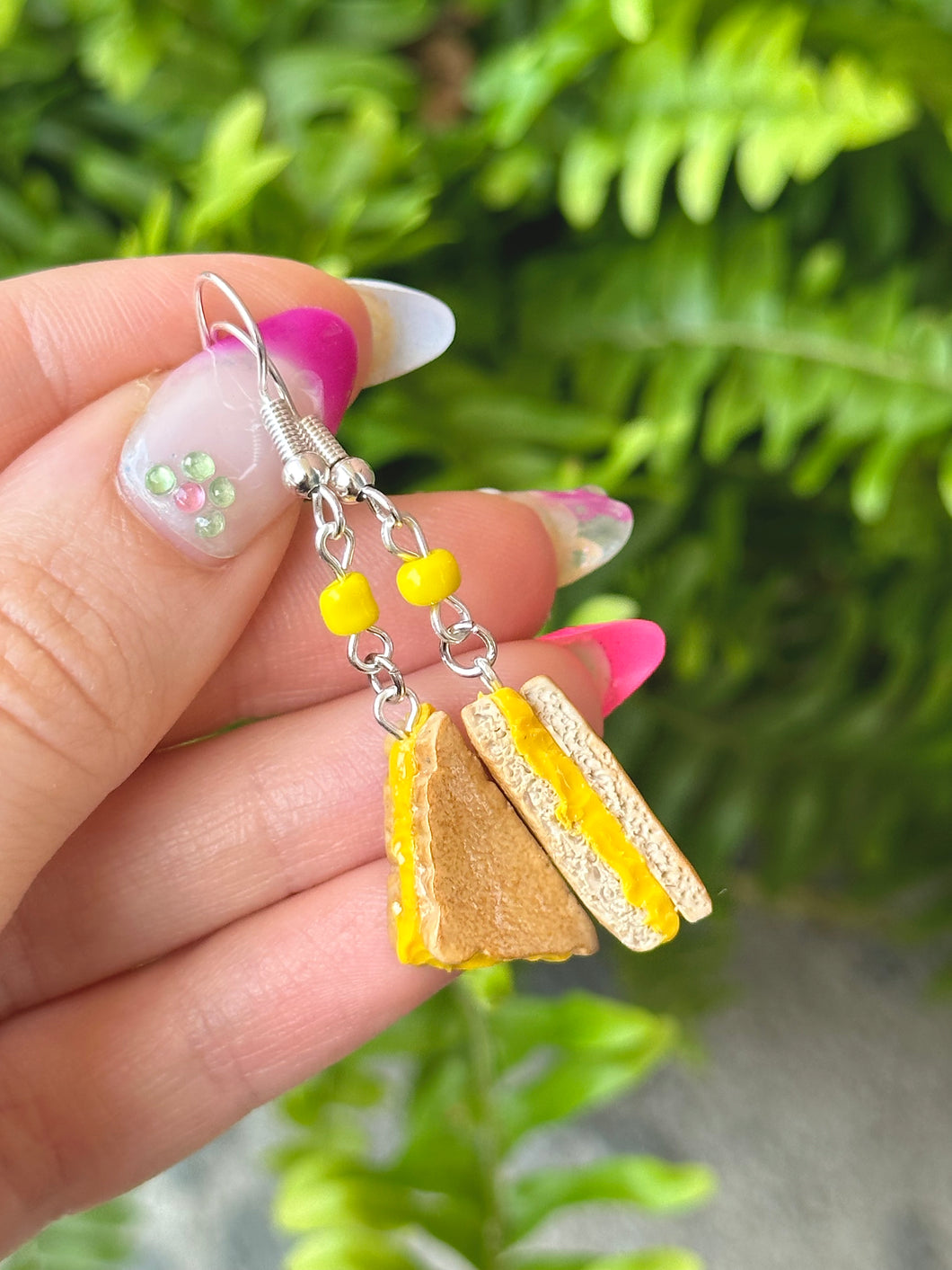 Grilled cheese earrings