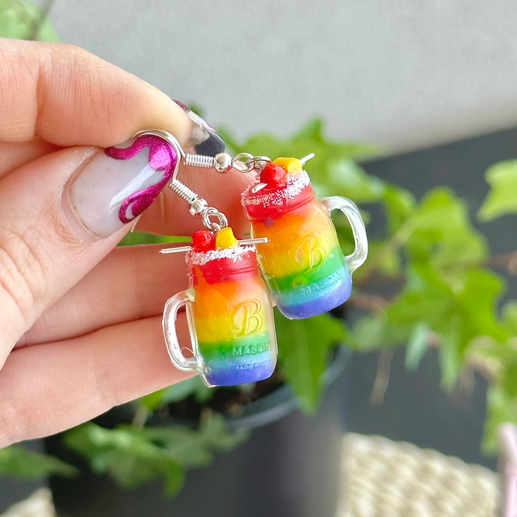 Rainbow cocktail earrings