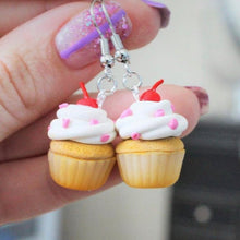 Load image into Gallery viewer, Cherry cupcake earrings
