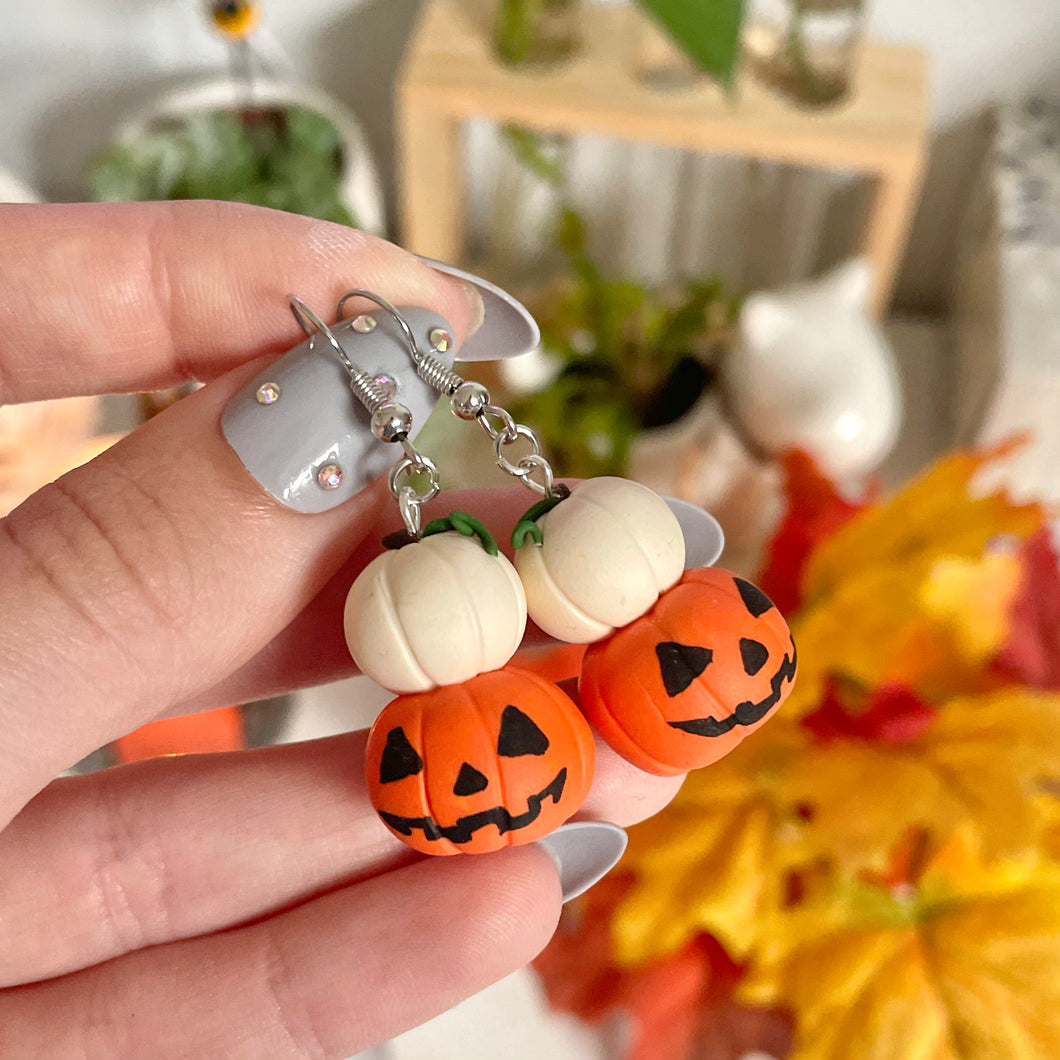 Stacked pumpkin earrings