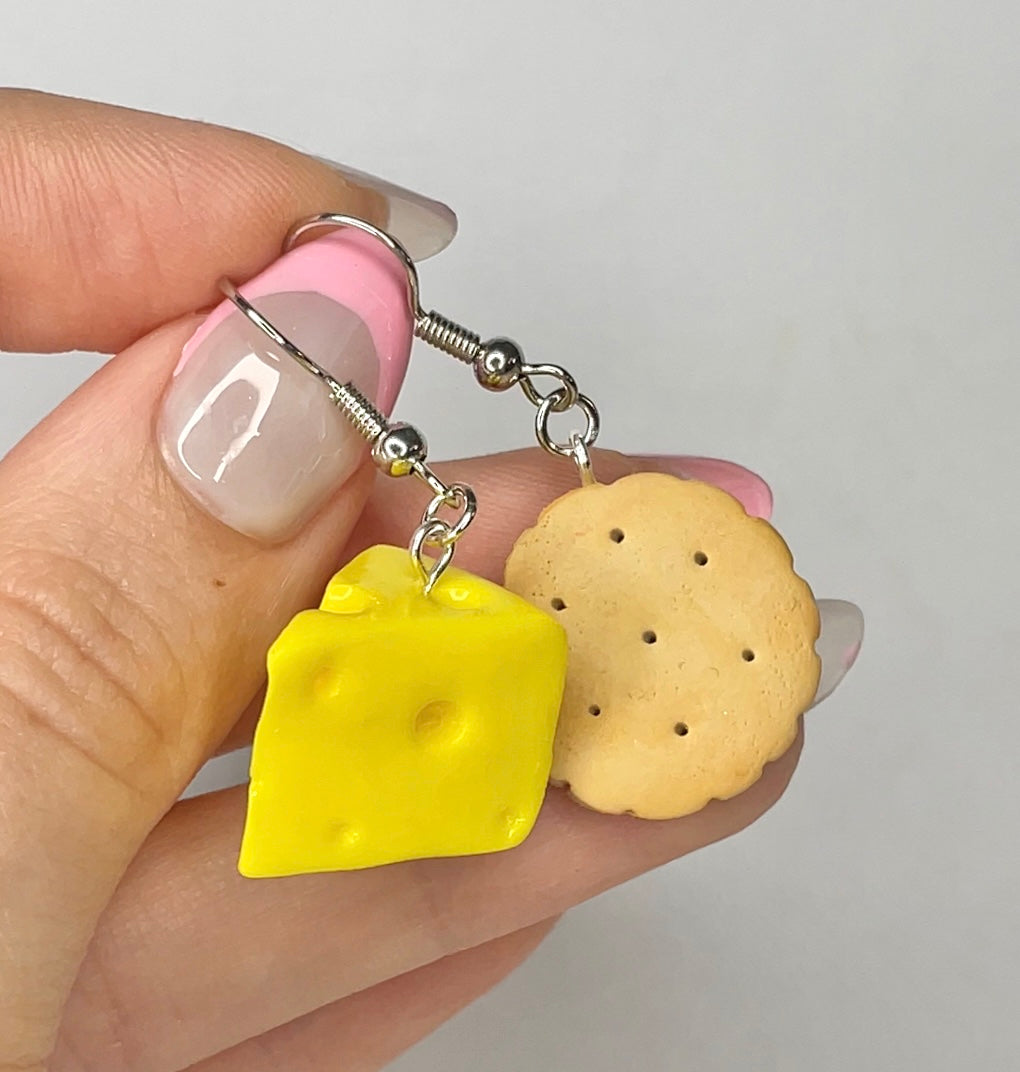 Cheese and cracker earrings