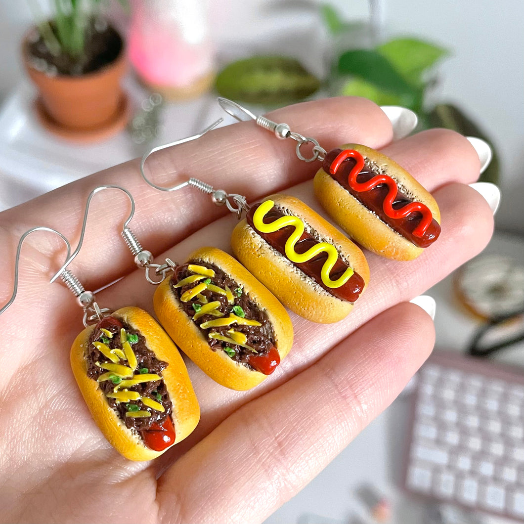 Hot dog earrings