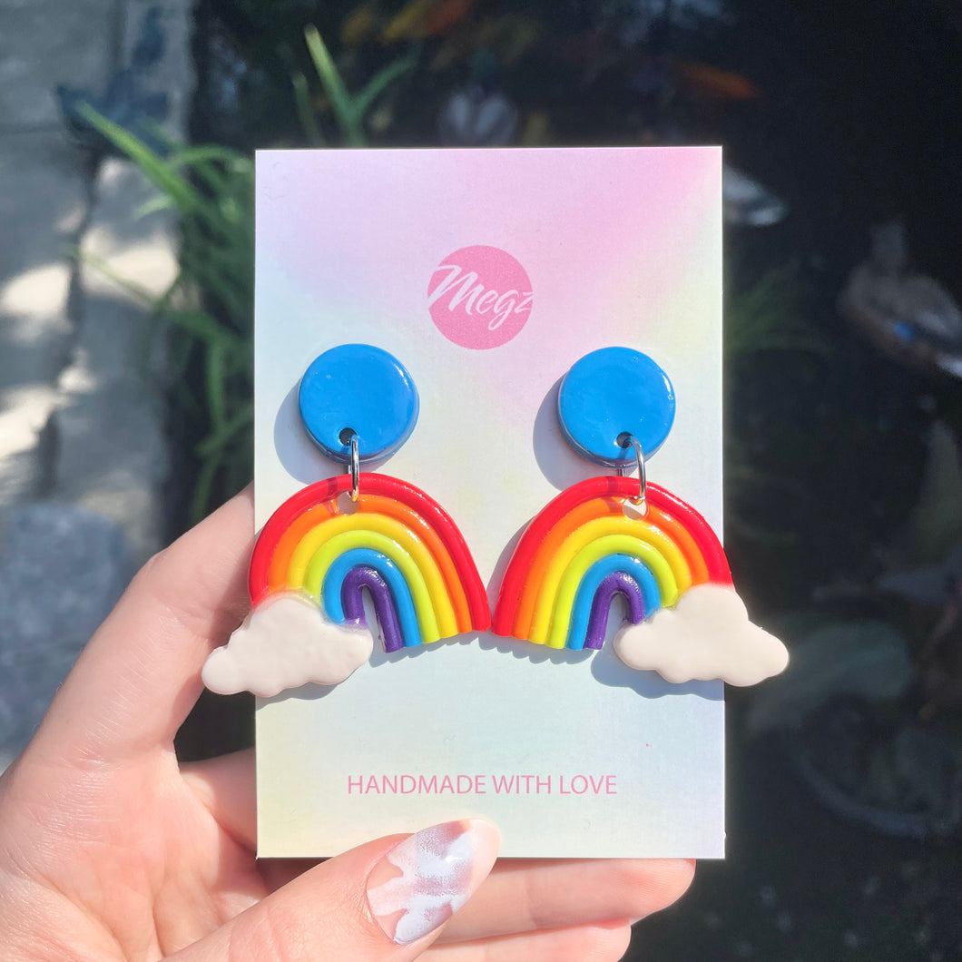 Rainbow stud earrings