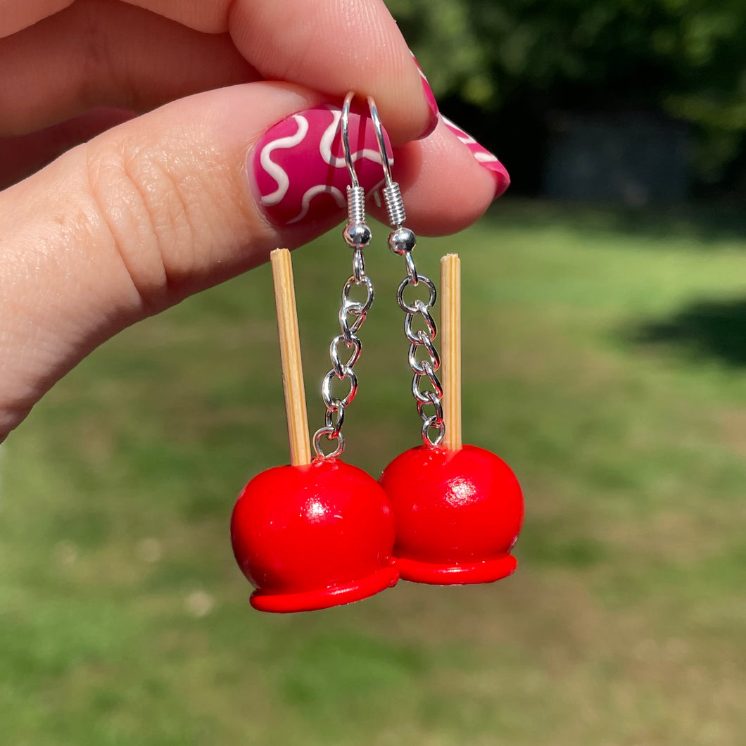 Candy apple earrings