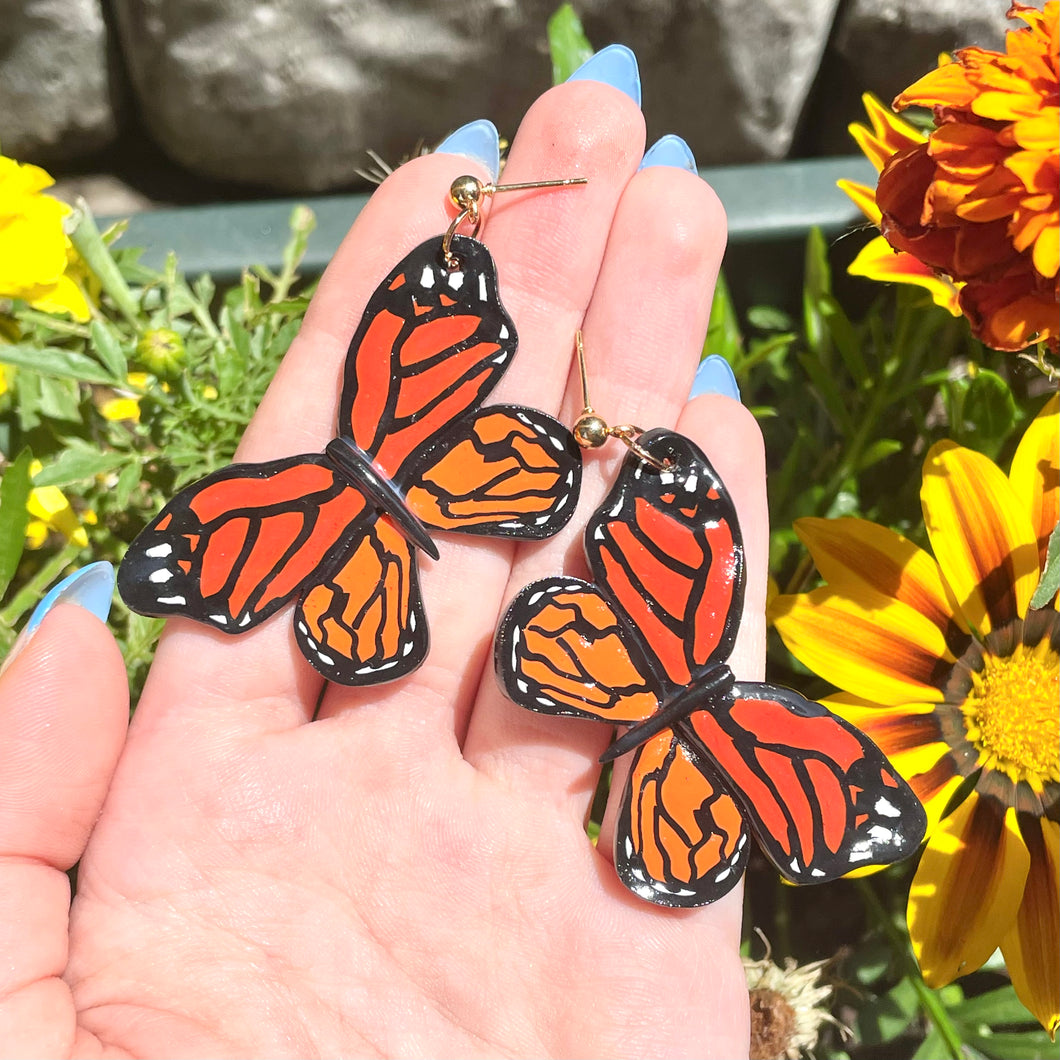 Monarch butterfly earrings