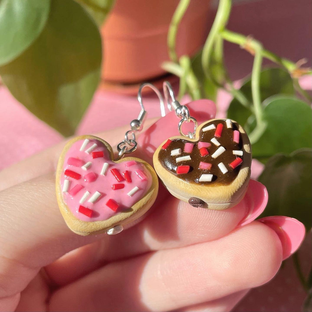 Valentine’s Day heart donut earrings