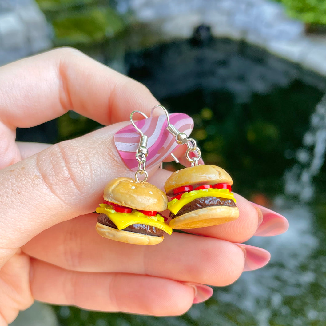 Burger earrings