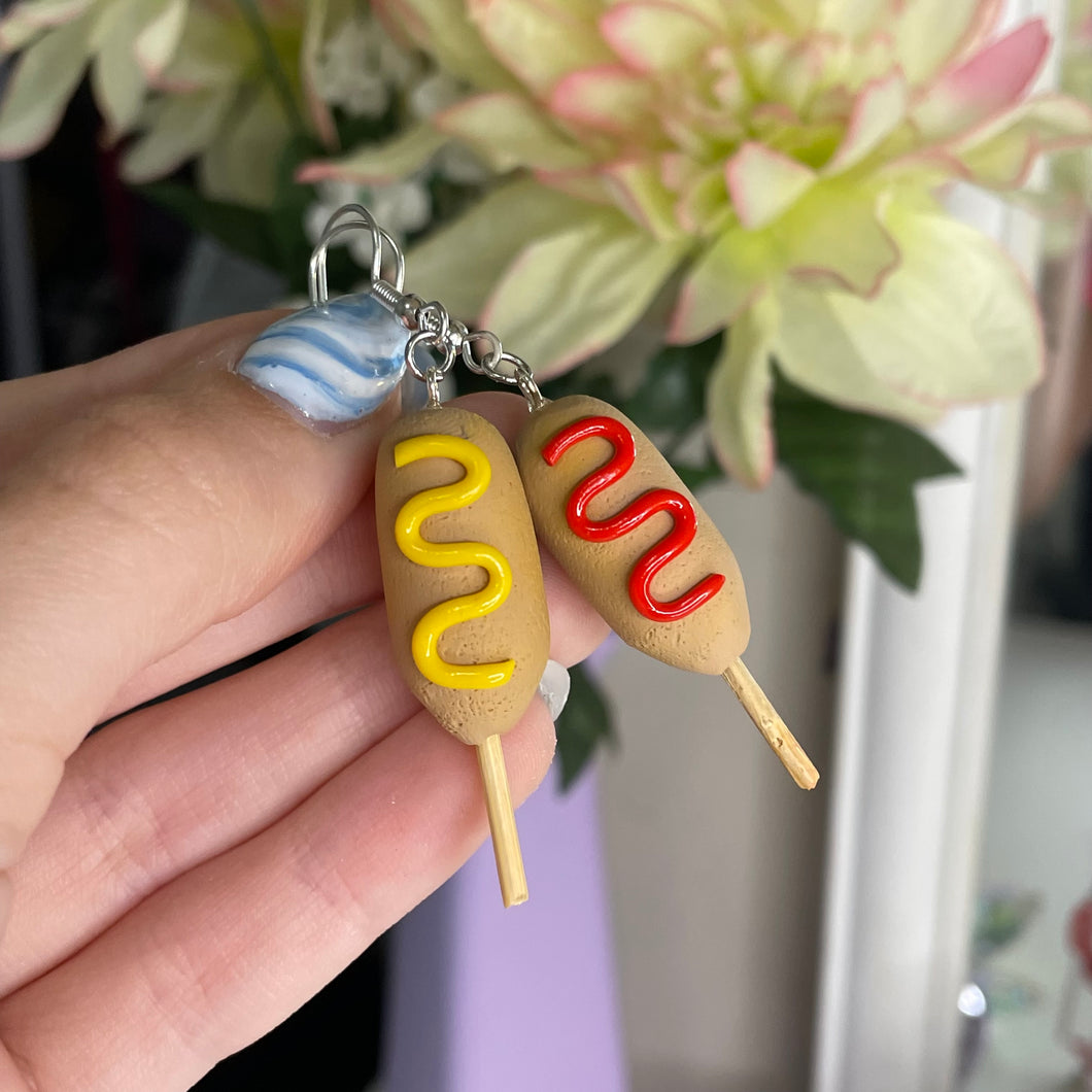 Corndog earrings