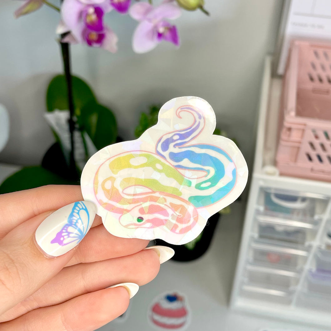 holographic rainbow snake sticker