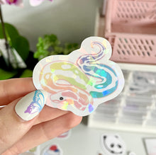 Load image into Gallery viewer, holographic rainbow snake sticker
