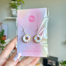 Load image into Gallery viewer, White donut earrings
