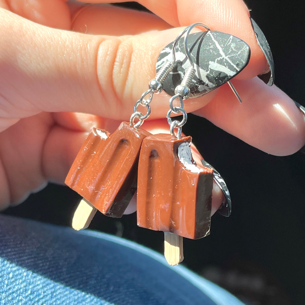 Chocolate popsicle earrings