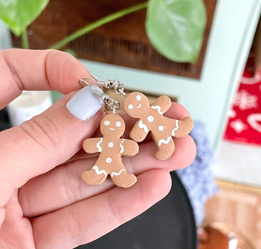 Gingerbread man earrings